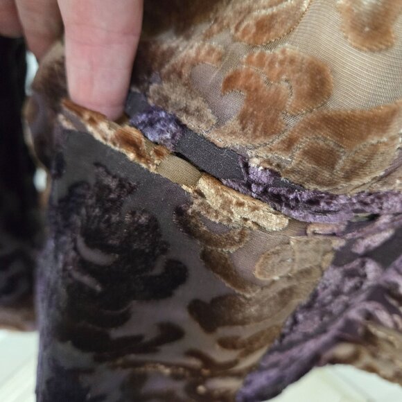Sundance Blazer Womens 8 Firelight Silk blend Velvet Burnout Purple Brown Boho - Picture 9 of 10